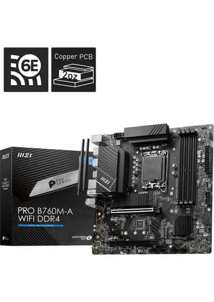 MSI Msı Pro B760M-A Wi-Fi DDR4 Anakartı: Yüksek Performans ve Güvenilirlik Sunan Modern Anakart