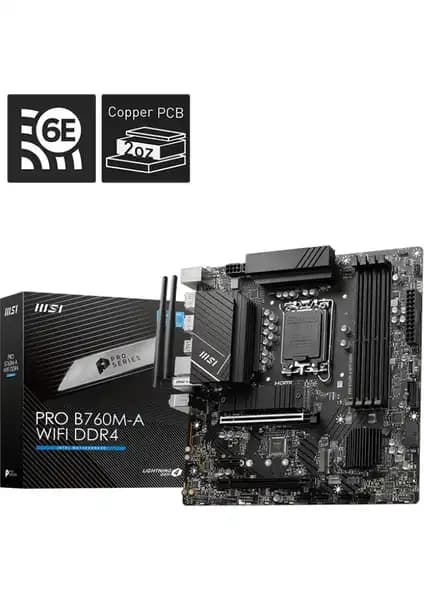 MSI Msı Pro B760M-A Wi-Fi DDR4 Anakartı: Yüksek Performans ve Güvenilirlik Sunan Modern Anakart