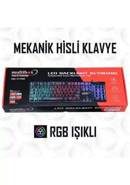 Multibox MB-KYB01 Mekanik RGB'li Oyuncu Klavyesi: Dayanıklı ve Estetik Tasarım