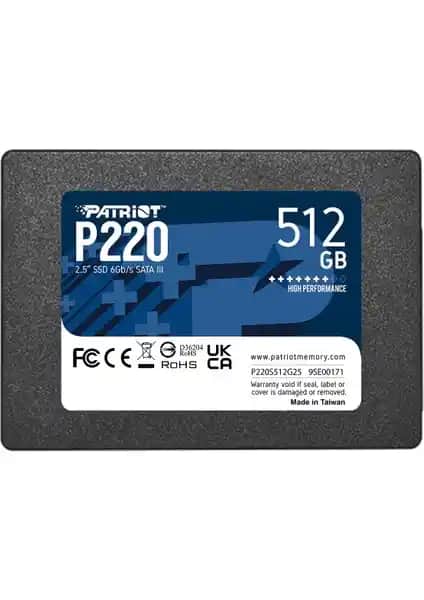 Patriot P220 512GB SSD Yüksek Performans ve Güvenilirlik Sunan Depolama Çözümü