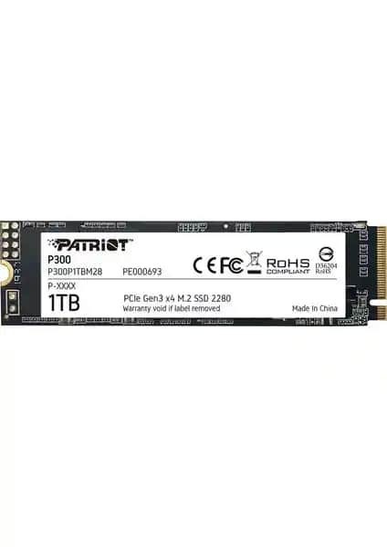 Patriot P300 1TB NVMe M.2 SSD Yüksek Performans ve Güvenilirlik Sunar