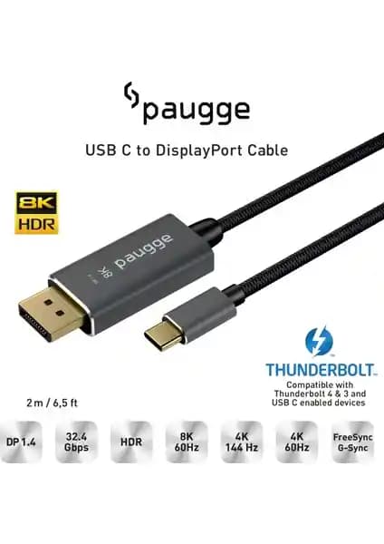 Paugge USB-C'den DisplayPort'a Kablo: Yüksek Performans ve Güç Birliği Çözümüdür