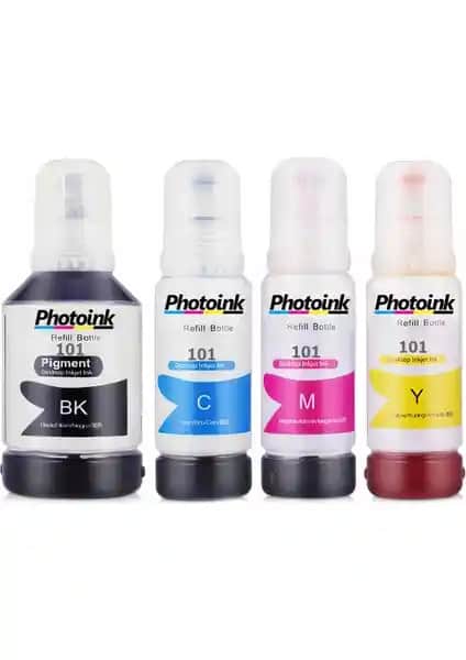 Photoink 101 Ecotank Fotoğraf ve Renkli Baskılar İçin Yüksek Kaliteli Ekonomik Mürekkep Seti