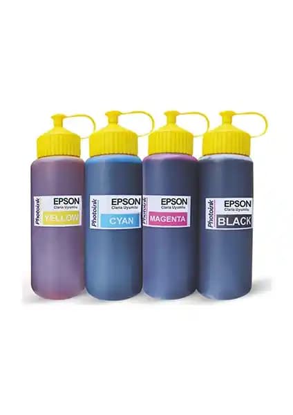 Photoink EcoTank L3150 Uyumlu 4 Renk 500ML Mürekkep Seti Ekonomik ve Yüksek Kalite