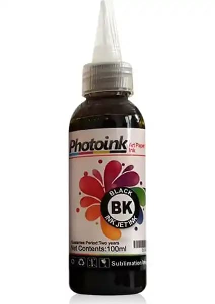 Photoink Süblimasyon Transfer Baskı Mürekkebi Siyah 100 Gr - Yüksek Kalite ve Dayanıklılık