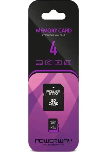 Powerway 4 GB Micro SDHC Hafıza Kartı ve Adaptör ile Güvenilir Veri Depolama
