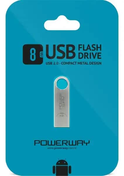 Powerway 8 GB USB Flash Bellek: Dayanıklı ve Şık Tasarımıyla Günlük Kullanım İçin Idealdir