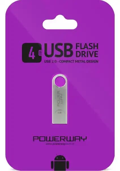 Powerway Metal USB Bellek 4 GB: Dayanıklı ve Şık Taşınabilir Depolama Çözümü