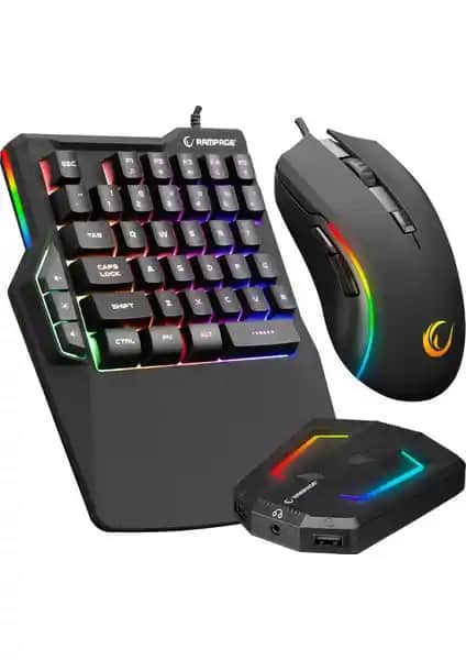 Rampage KM-R92 CHEAT-X USB Mini Klavye Mouse Switch Oyun Seti Türkçe Q Desteği
