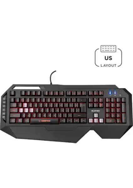 Rampage SLAYER KB-R11 Siyah USB Gaming Klavye Makrolu ve Aydınlatmalı Özellikleriyle
