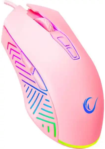Rampage SMX-G68 SPEAR Pembe RGB Oyun Mouse'u 7200 DPI Ergonomik Tasarım