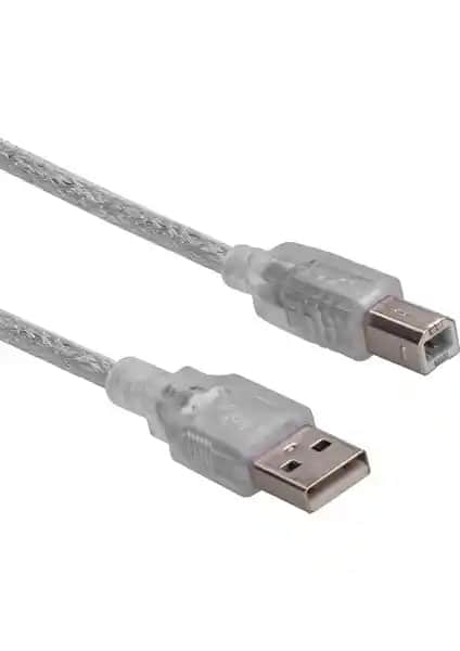 S-Link SL-U2015 USB 2.0 Yazıcı Kablosu 1.5 Metre Şeffaf ve Dayanıklı Bağlantı