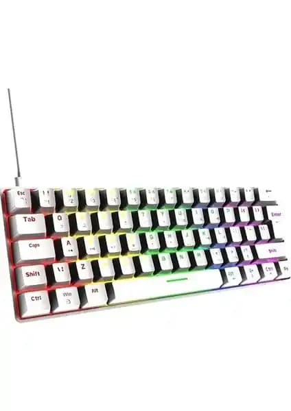 Silabor T60 Beyaz Renk Mavi Switch RGB Kablolu Gaming Klavye İncelemesi ve Özellikleri