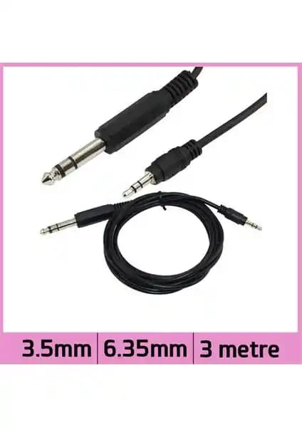 Ti-mesh 6.35mm TRS Stereo ve 3.5mm AUX Erkek Ses Kablosu Profesyonel ve Günlük Kullanım İçin