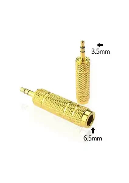 Ti-mesh Gold 6.35mm Dişi 3.5 Erkek Stereo Adaptörleri Profesyonel Ses Bağlantısı