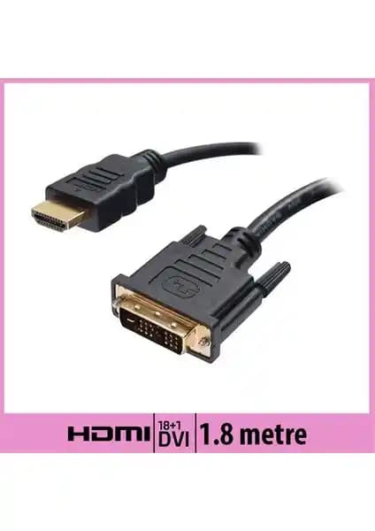 Ti-mesh HDMI'den DVI'ye Dönüştürücü Kablo 1.8 Metre Siyah Yüksek Performanslı