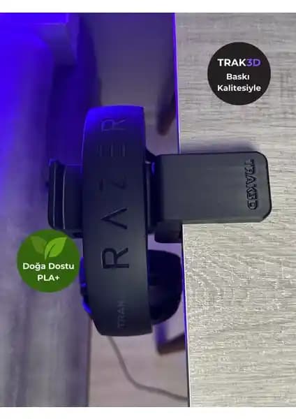 Trak3D Asılabilir Kulaklık Standı Siyah - Dayanıklı ve Estetik Masa Düzeni Çözümü