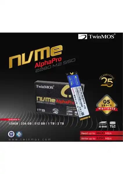 TwinMos 1TB M.2 PCIe Gen3 NVMe SSD ile Bilgisayar Performansını Artırın