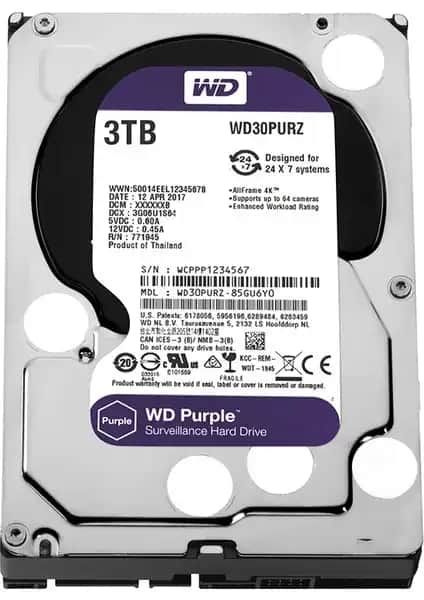WD Purple 3TB Güvenlik Kamerası Diski: Güvenilir ve Yüksek Kapasiteli Depolama Çözümü