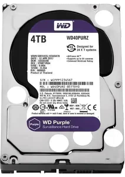 WD Purple 4TB Güvenlik Harddiski: Güçlü Depolama ve Güvenilirlik Özellikleri