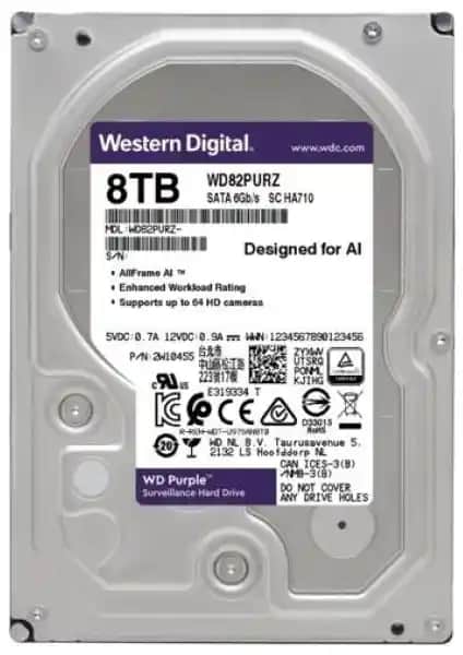 WD Purple 8TB 7200RPM SATA Hard Disk Güvenlik ve Gözetim Sistemleri İçin Uygun