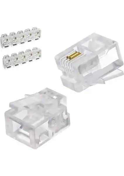 Wozlo 100 Adet RJ11 Konnektörleri Telefon ve İletişim Sistemleri İçin Güvenilir Çözüm