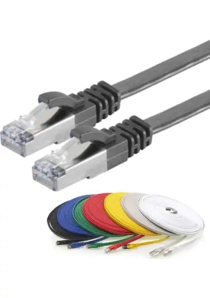 Yüksek Performanslı CAT7 Yassı FTP Ethernet Kablosu Ev ve Ofis Ağ Bağlantıları İçin