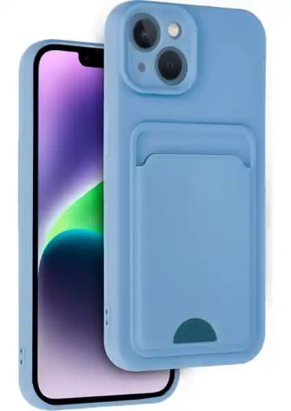 Apple iPhone 14 Uyumlu Kamera Koruma ve Kartlı Silikon Kılıfı