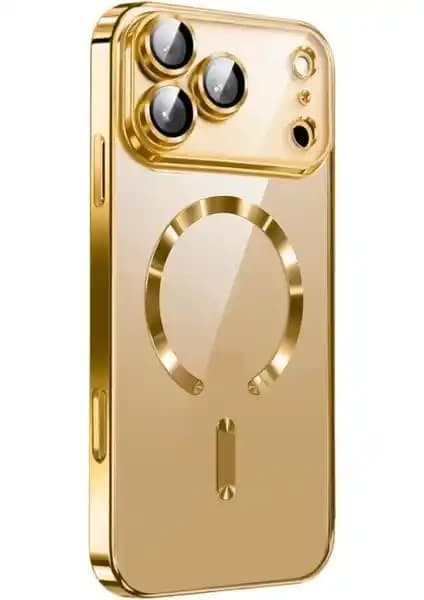 Apple iPhone 17 Pro Max için Magsafe uyumlu şeffaf silikon kamera lensli koruma kılıfı