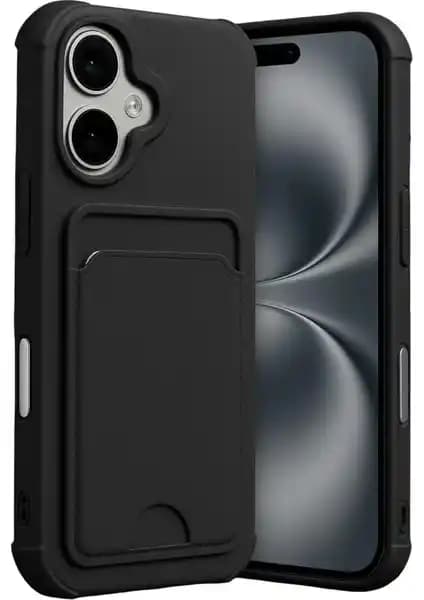 Apple iPhone 17 Uyumlu Silikon Kılıf Kamera ve Kart Bölmeli Koruma