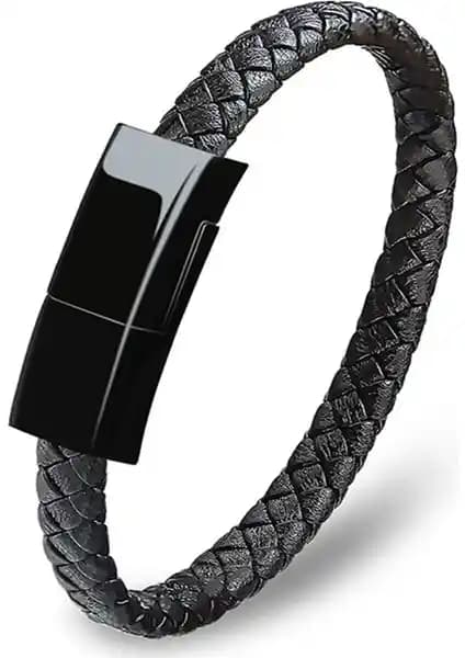 Codegen USB 3.1 Type-C Deri Bileklik Şarj ve Veri Kablosu Estetik ve Dayanıklı Tasarım