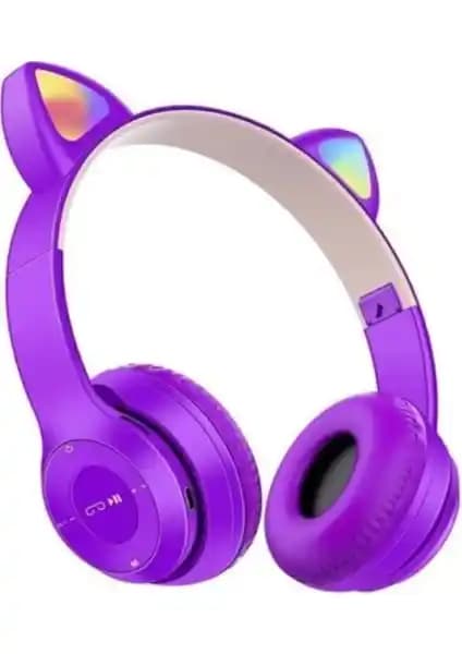 Gül İletişim P47M Bluetooth Kulaklık Mor Kedi Tasarımı ve Yüksek Ses Kalitesi ile Öne Çıkıyor