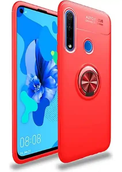 Huawei P40 Lite E için Yüzüklü Manyetik Silikon Kılıf Şıklık ve Koruma Sunar