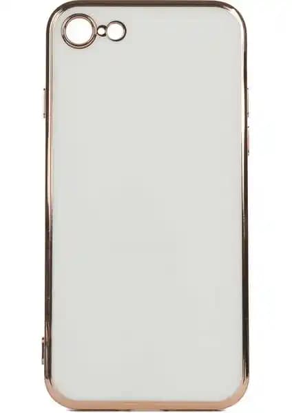 Kvy iPhone SE 2020 Parlak Kenarlı Silikon Kılıfı Şıklık ve Koruma Sunar