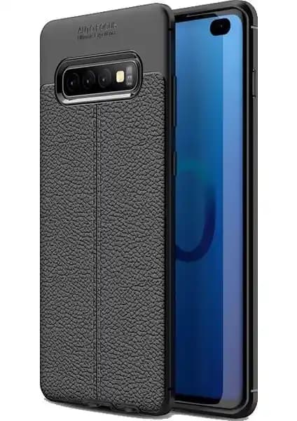 Kvy Samsung Galaxy S10 Plus Deri Görünümlü Lux Silikon Kılıfı Şıklık ve Koruma Sunar