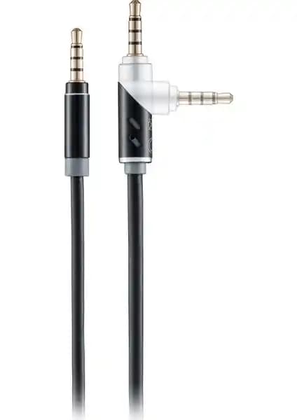 MF Product Acoustic 0209 Siyah Dönebilen AUX Kablo 1.5 Metre Yüksek Ses Kalitesi