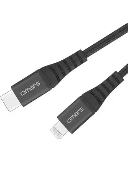 Omars Type-C to Lightning Örgülü Hızlı Şarj ve Veri Kablosu - Dayanıklı ve Güvenilir Performans