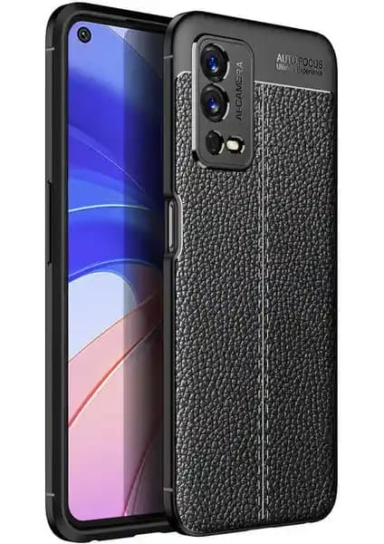 Oppo A55 İçin Deri Görünümlü Silikon Kılıf Şıklık ve Koruma Sunar