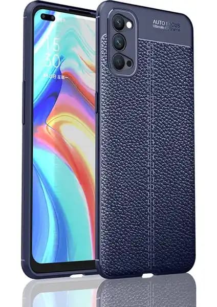 Oppo Reno 4 için Şık ve Dayanıklı Deri Desenli Kılıf Koruma ve Estetik Birlikte