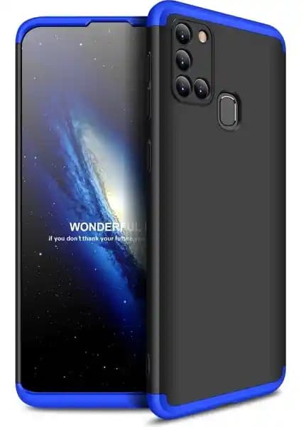 Samsung Galaxy A21S için 3 Parça Koruma Kılıfı Güçlü ve Şık Tasarım