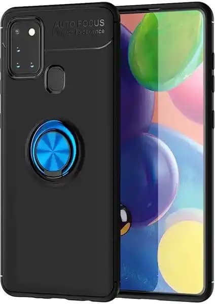 Samsung Galaxy A21S İçin Şık ve Koruyucu Yüzüklü Manyetik Silikon Kılıf