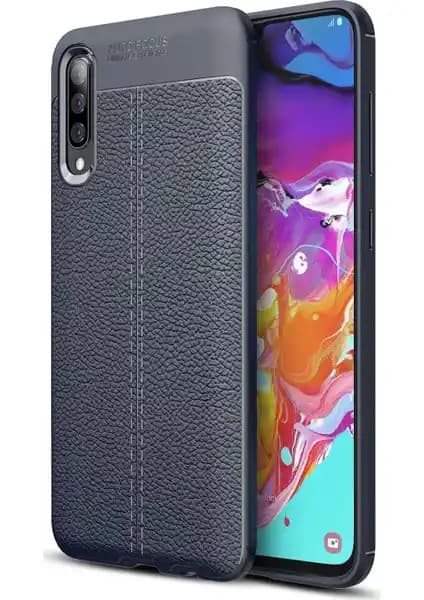 Samsung Galaxy A70 için Deri Görünümlü Lux Silikon Kılıf Şıklık ve Koruma Sağlar