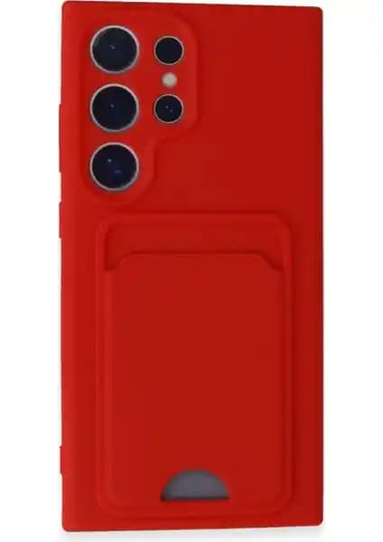 Samsung Galaxy S24 Ultra için Kamera Koruma ve Kartlı Silikon Kılıfı