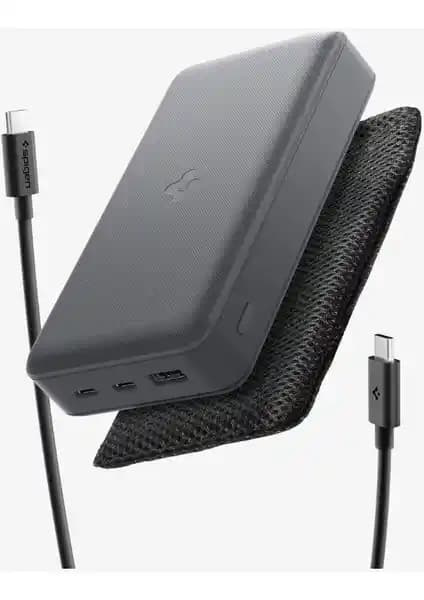 Spigen 30000 mAh 30W USB-C ve USB-A Powerbank ile Günlük ve Seyahat Kullanımı İçin Güç Kaynağı
