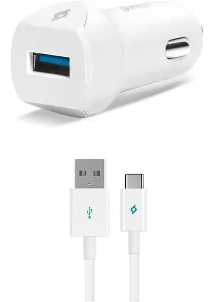 Ttec SpeedCharger QC 3.0 Araç Şarj Aleti ve USB-C Kablo ile Hızlı Güç Transferi