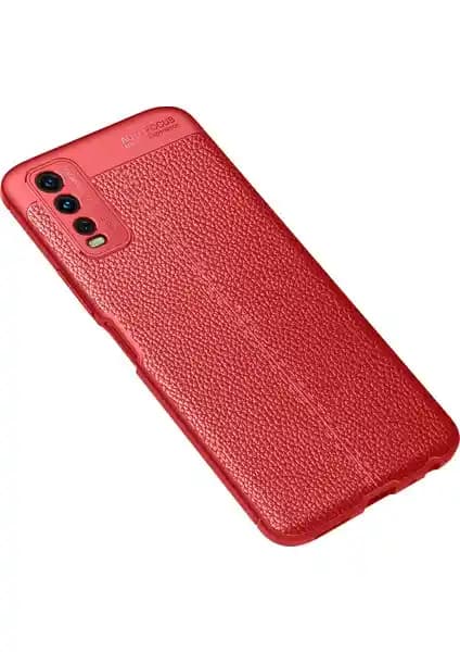 Vivo Y11S için Deri Desenli Lux Niss Silikon Kılıf Şık ve Koruyucu Tasarım