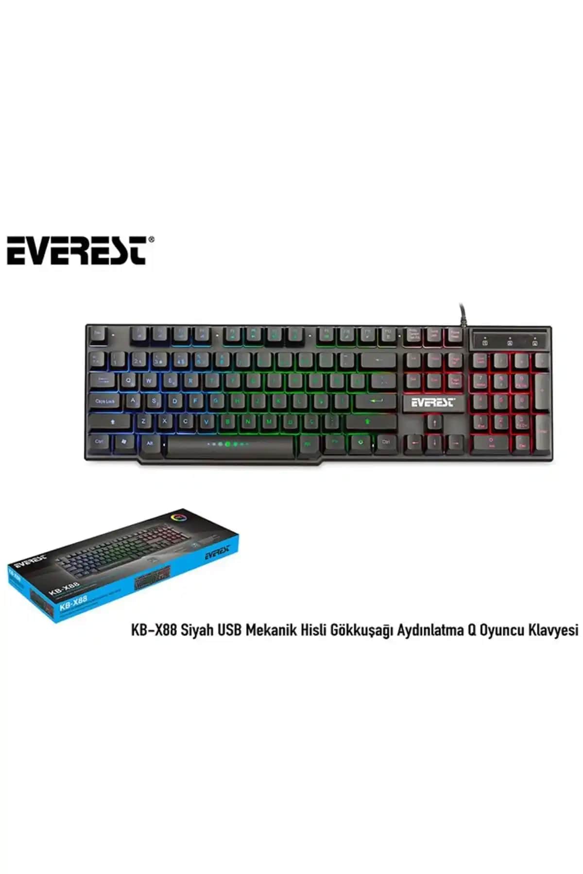 Everest KB-X88 Q USB Gökkuşağı Aynılatmalı Gaming Klavye İnceleme ve Özellikleri