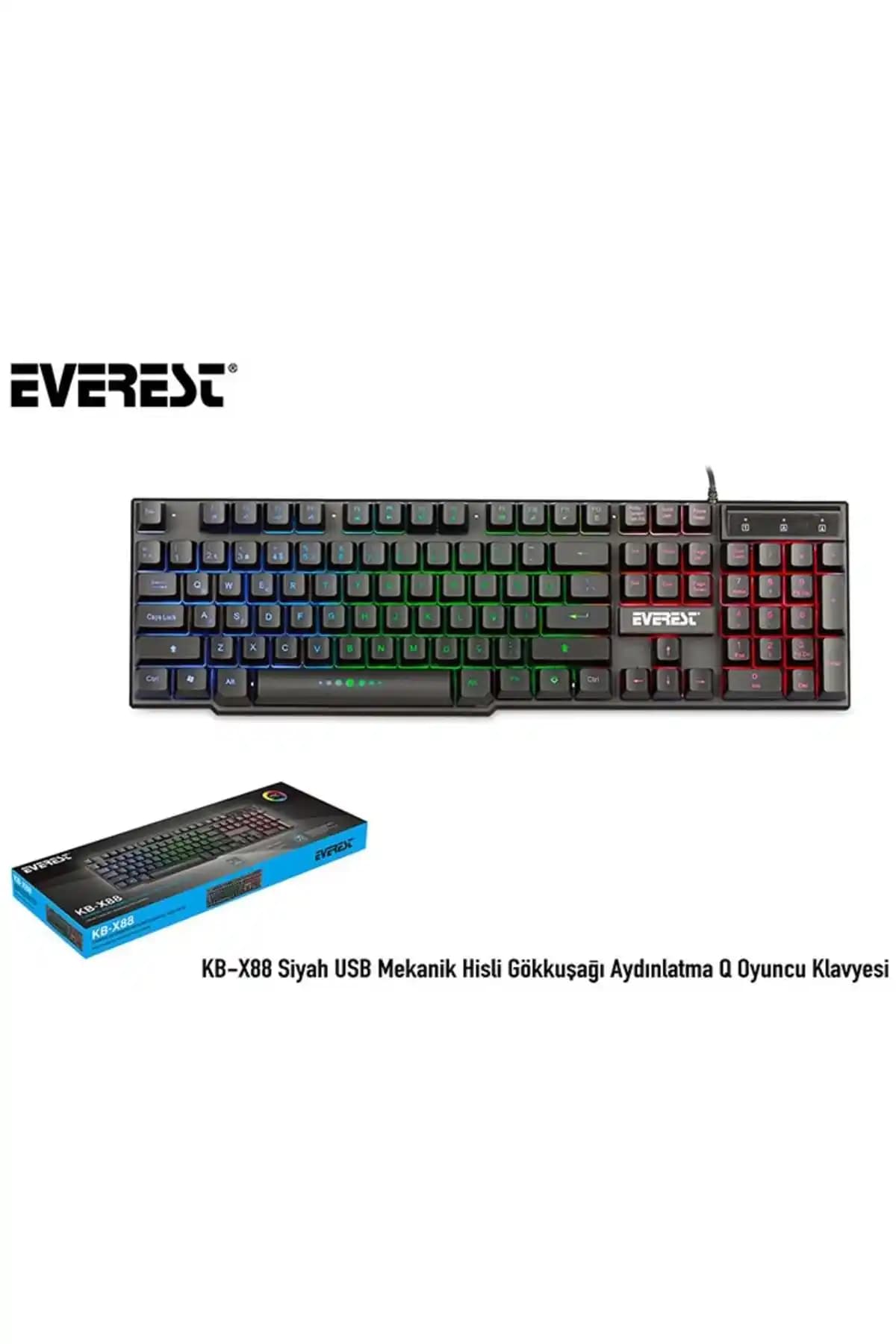 Everest KB-X88 Q USB Gökkuşağı Aynılatmalı Gaming Klavye İnceleme ve Özellikleri