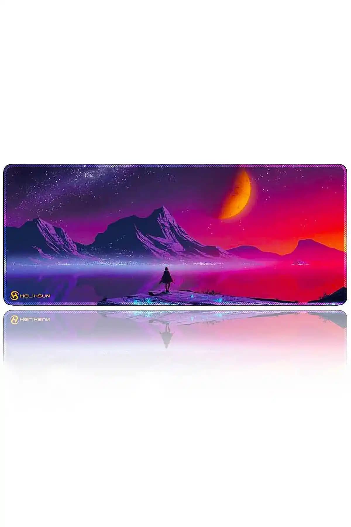 Helixsun Night Mousepad Büyük Boy Renkli Gaming Oyuncu XL 70x30 - Dayanıklı ve Estetik Tasarım