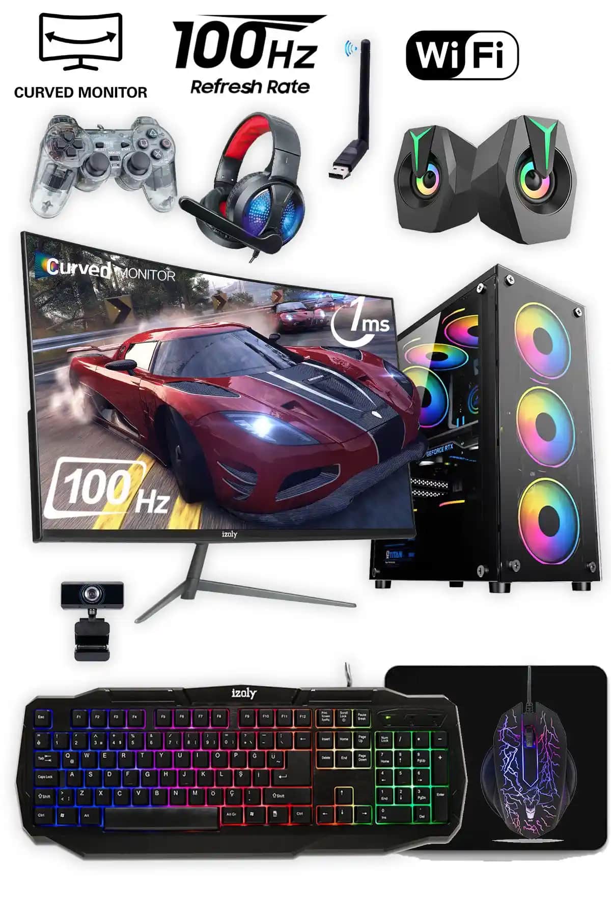 İzoly K303 I7-860 16GB 256GB SSD GT 740 4GB 24 İnç Oyun ve Yoğun Uygulamalar Bilgisayarı